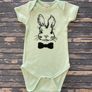 Mint Green Bunny with Bow Tie Onesie